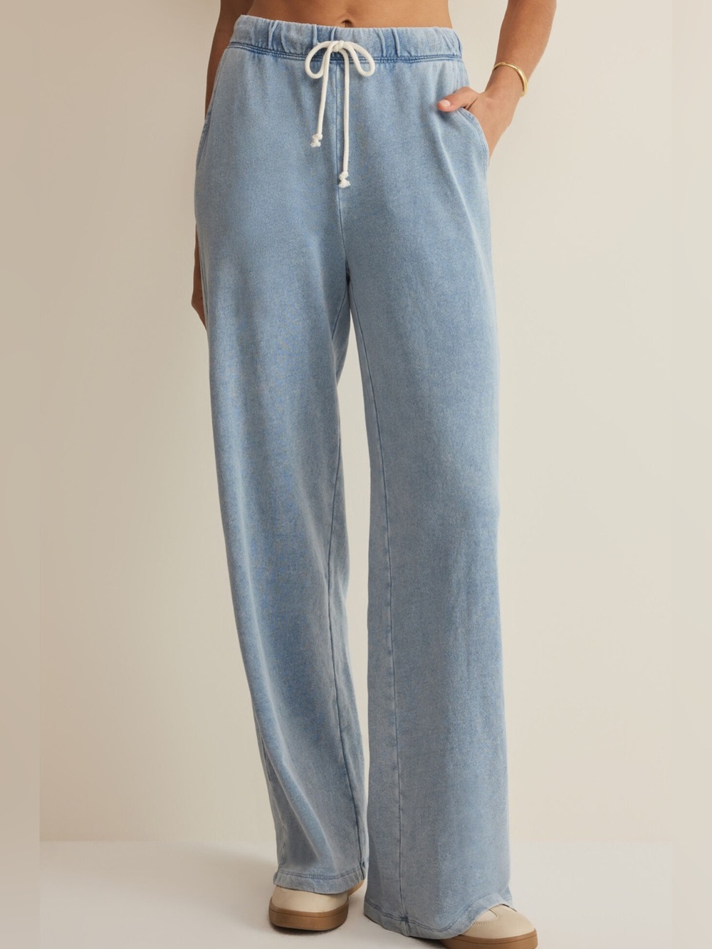 NWT Z Supply Hunter Knit Denim Pants in Ocean Air Indigo